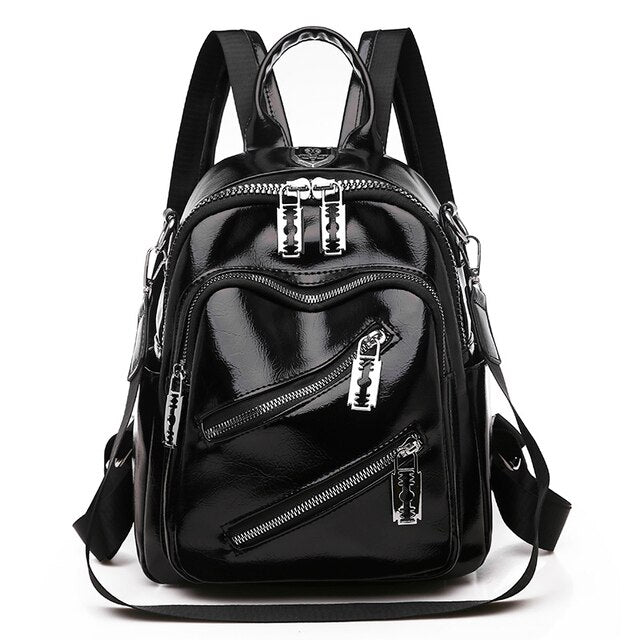 Pu Leather Travel Backpack